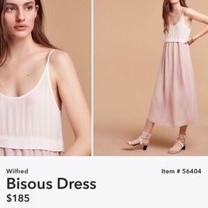 Aritzia Wilfred Bisous Silk Maxi Dress, Beige Cream, Small